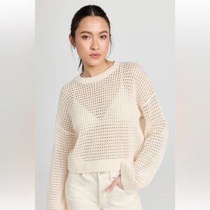 NSF Crochet Crop Crew Sweater